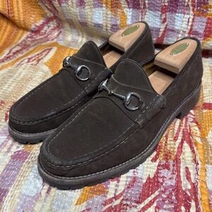 Gucci Suede Lug Sole Horsebit Loafers Sz 10.5